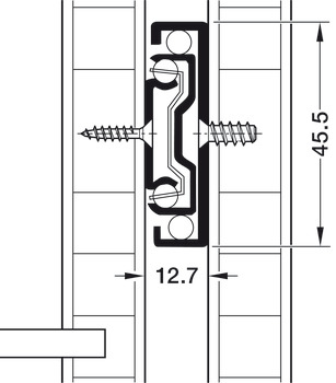 Full extension, Häfele Matrix Runner BB A45, full extension, steel, side mounted