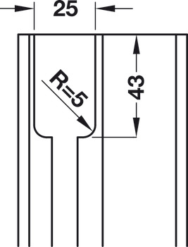 Sliding door fitting, Hawa Porta 100 GW/GWF, set