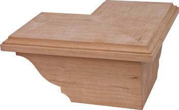 Cabinet Corner Foot, Traditional, 4 x 8 1/2 x 8 1/2