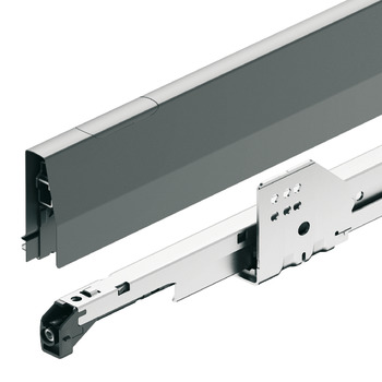Drawer side runner system, Häfele Matrix Box P50, drawer side height (3 5/8) 92 mm, load bearing capacity (110 lbs) 50 kg