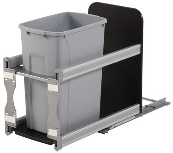 Waste Bin Pull-Out, KV Bottom Mount, Single, Undermount Slide with Soft-Close