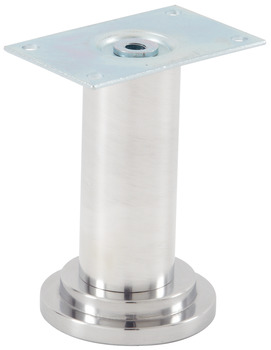 Furniture Foot, with Steel Mounting Plate, Screw-Mounted