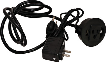 Charging Grommet, 120V Socket, 1 USB 2.0A