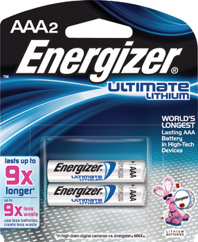 Energizer E2 Ultimate Battery, Lithium, AAA, 1.5v