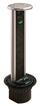 SensioPod Vertical Powerdock, 3 Outlets, 2 USB Ports, Splashproof