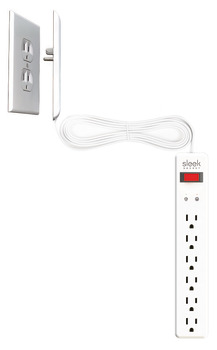 Sleek Socket®, Häfele, 6 Outlet Power Strip with Surge Protection