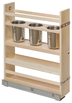 Base Pull-Out Canister Organizer, Solid Maple