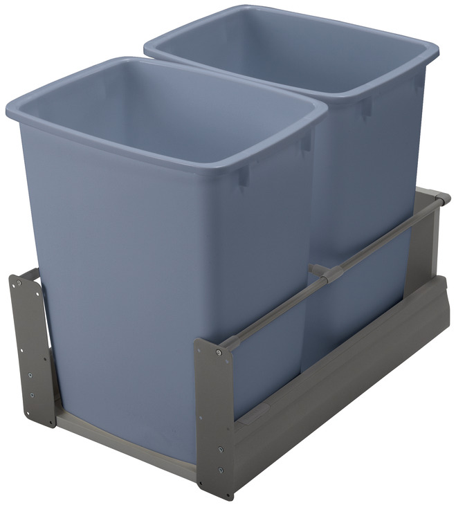 Hideaway Waste Bin Compact Soft-Close 2x15 Ltr (Door Pull