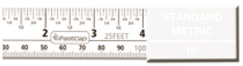 Tape Measure, Flatback, 16 Feet/5 Meters, Standard/Metric