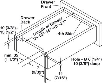 Drawer Slide, Concealed Undermount, Grass, Dynapro 2.0 16