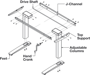Hand Crank Column Set, AdjusTable System® Conversion Hand Crank Table